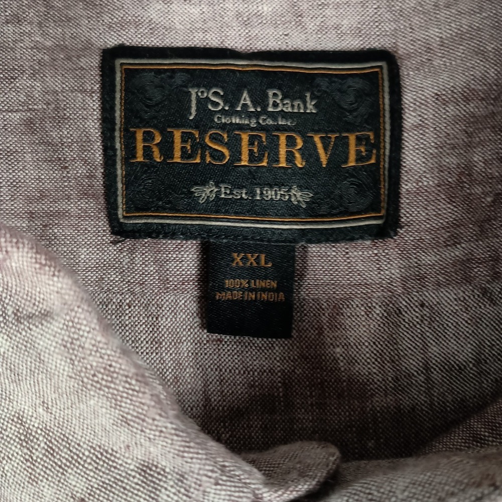 Jos A Bank Reserve XXL Linen Long Sleeve Mens Shirt - Picture 3 of 9